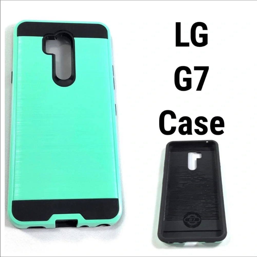 NEW LG G7 Rugged Case Cover Clear Screen Green